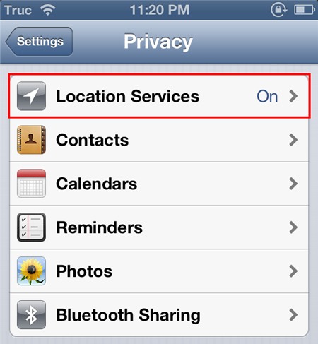 Thủ thuật iOS - Tắt định vị địa điểm với một số ứng dụng