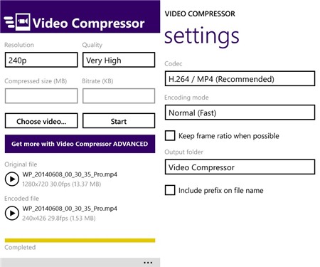 Video Compressor: “Giảm béo” file video nhanh chóng