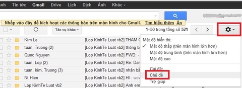 Thay đổi ảnh nền tùy thích trên Gmail