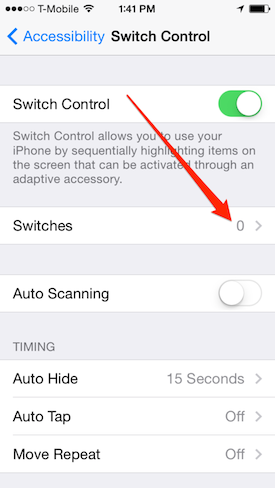 Kích hoạt tính năng điều khiển bằng đầu trên iOS 7.1