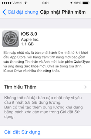 Người dùng iPhone, iPad tại Việt Nam đã có thể cập nhật iOS 8