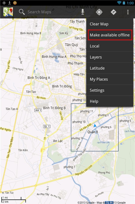 Xem bản đồ Google Maps khi offline