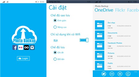 Sao lưu ảnh trên 4 dịch vụ vào OneDrive