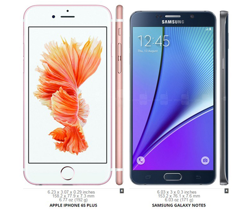 Samsung Galaxy Note 5 đọ sức iPhone 6s Plus