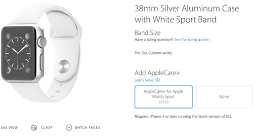 Bảo hành mở rộng cho Apple Watch có giá từ 59 USD