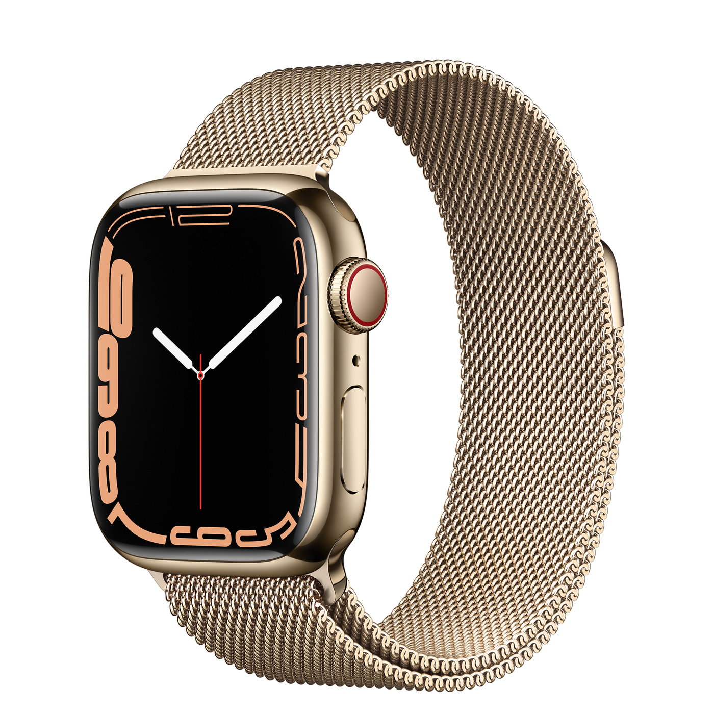 Apple Watch Series 7 LTE 41mm Gold Stainless Steel Case with Gold Milanese Loop 