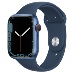 Apple Watch Series 7 LTE 41mm Blue Aluminium Case with Abyss Blue Sport Band MKHU3