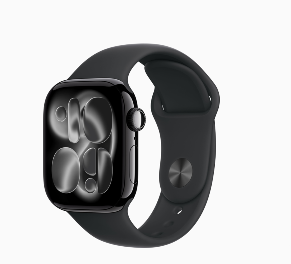 Apple Watch Series 11 GPS, Vỏ Nhôm Màu Đen Bóng 46mm với Dây Đeo Thể Thao Màu Đen - S/M