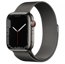 Apple Watch Series 7 LTE 45mm Graphite Stainless Steel Case with Graphite Milanese Loop MKL33
