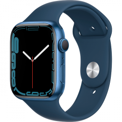 Apple Watch Series 7 GPS 41mm Blue Aluminium Case with Abyss Blue Sport Band MKN13