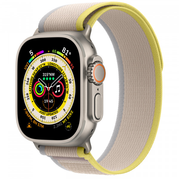 Apple Watch Ultra 49mm LTE - Titanium Case with Yellow/Beige Trail Loop