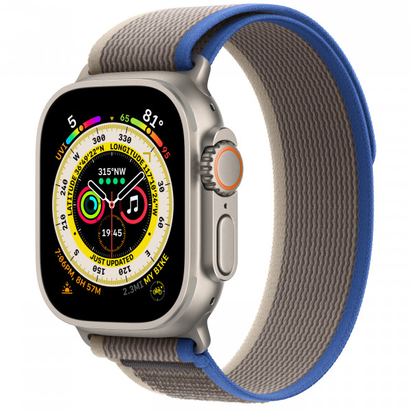 Apple Watch Ultra 49mm LTE - Titanium Case with Blue/Gray Trail Loop