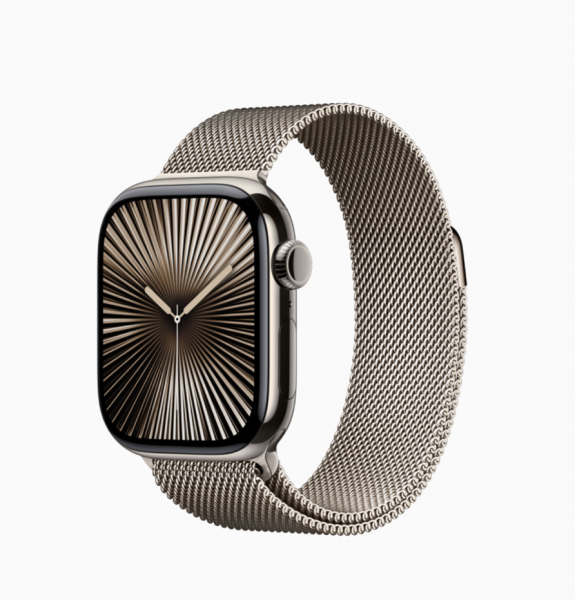 Apple Watch Series 10 - GPS + LTE, 42mm - Vỏ Titan Dây Thép Natural - Chính hãng