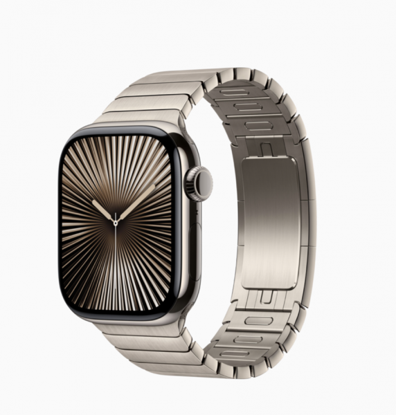 Apple Watch Series 10 - GPS + Cellular, 46mm - Viền Titan Dây Thép Mắt Xích Natural