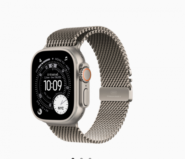 Apple Watch Ultra 3 GPS + Cellular, Vỏ Titan Tự Nhiên 49mm với Dây Quấn Milan Titan Tự Nhiên