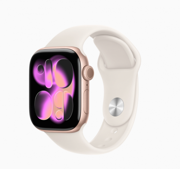 Apple Watch Series 11 GPS, Vỏ Nhôm Màu Vàng Hồng 42mm với Dây Đeo Thể Thao Màu Phớt Hồng - S/M